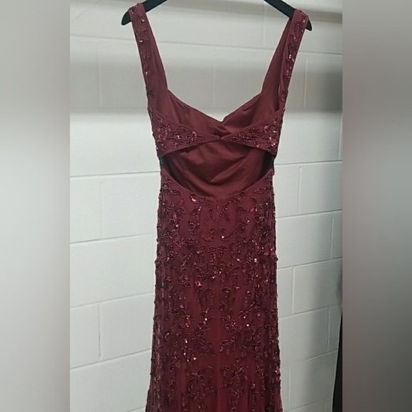 Sherri hill ruby red burgundy wine mermaid pageant prom dress - Picture 11 of 14